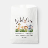 Sachets En Papier Wild One Jungle Safari Animaux 1er Anniversaire (Devant)