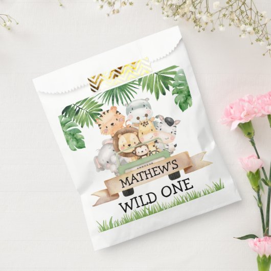 Sachets En Papier Wild One Jungle Safari fête d'anniversaire (Scellé)