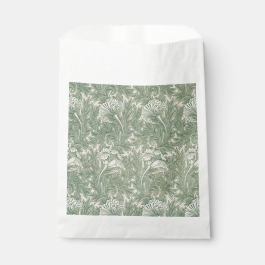 Sachets En Papier William Morris tulip fond textile vert (Devant)