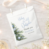 Sachets En Papier Winter It's Cold Outside Blue Bow Baby Shower (Coupé)