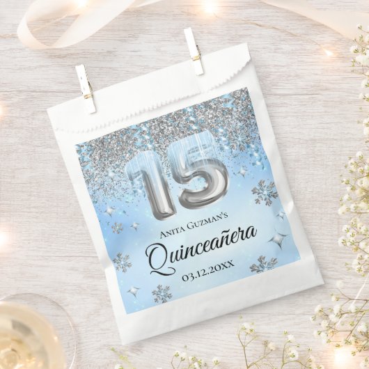 Sachets En Papier Winter Wonderland 15 Balloons Quinceanera (Coupé)