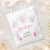 Sachets En Papier Winter Wonderland Baby shower Pink Snowflakes (Coupé)