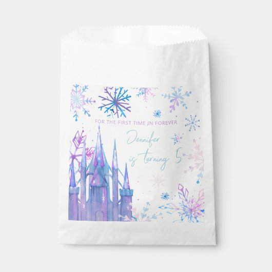 Sachets En Papier Wonderland Snowflakes Girl Neige Anniversaire (Devant)
