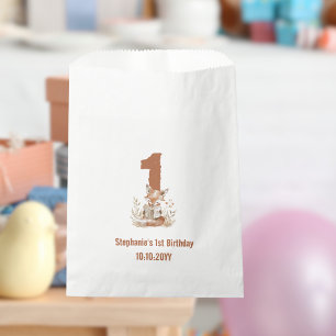 Sachets En Papier Woodland Fox Lire un livre 1er anniversaire fête
