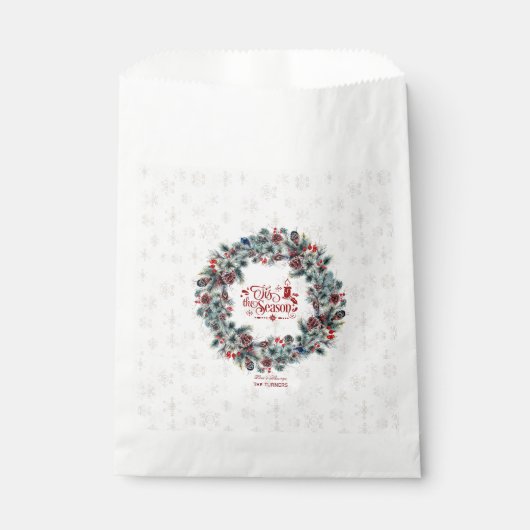 Sachets En Papier Wreath 'Tis Season Monogramme (Devant)