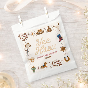 Sachets En Papier Yee Haw ! Western Cowboy Rodeo fête d'anniversaire