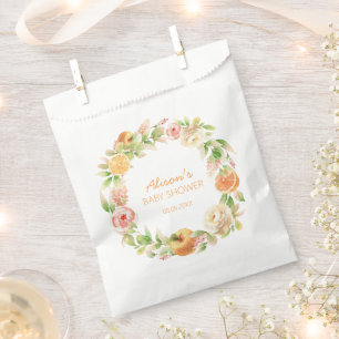 Sachets En Papier Yellow rose Floral Greenery Girl Baby Shower