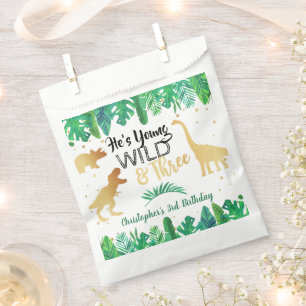 Sachets En Papier Young Wild & Three Dinosaur Boys Troisième anniver
