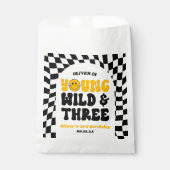 Sachets En Papier Young Wild & Three Retro Third 3rd Birthday Party (Devant)