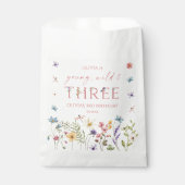 Sachets En Papier Young Wild & Three Wildflower 3rd Birthday Party (Devant)