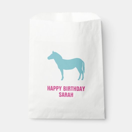 Sachets En Papier Zebra Silhouette Anniversaire Goodie (Devant)