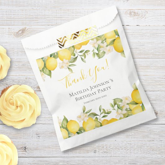Sachets En Papier Zesty Lemons Fun Jaune fête d'anniversaire