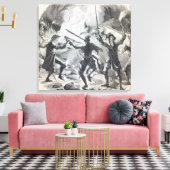 Sacheverell-rioters vernietigen een deel van een k canvas afdruk (Insitu (Woonkamer))