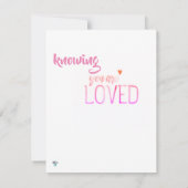 Sachez Que Vous Êtes Amoureux Carte De Voeux Plat (Dos)