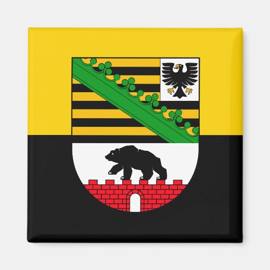 Sachsen-Anhalt Flagge Magneet (Voorkant)