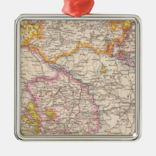 Sachsen, Mecklenburg, Anhalt Atlas Map Metalen Ornament