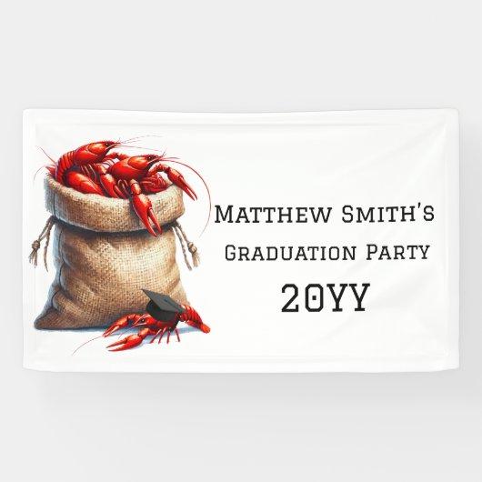 Sack of Crawfish Afstudeerfeest Spandoek (Horizontaal)