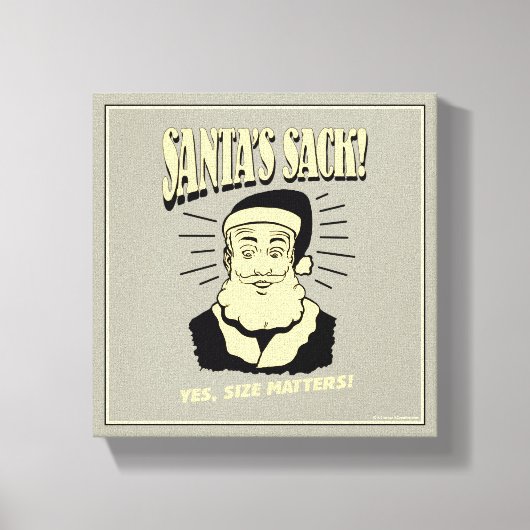 Sack van de kerstman: Ja, maat telt Canvas Afdruk (Voorkant)