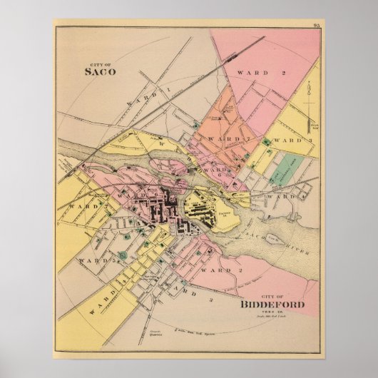 Saco, Biddeford Poster (Voorkant)