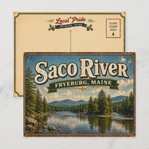 Saco Rivier Fryeburg Maine Schitterende Ansichtkaa Briefkaart
