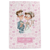 Sacoche cadeau de mariée amusante sac de dessin or (Devant)