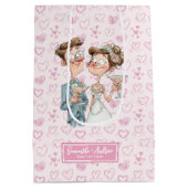 Sacoche cadeau de mariée amusante sac de dessin or (Dos)