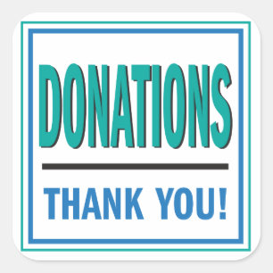 Sacoche de don turquoise et bleu autocollant