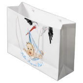 Sacoche drôle portant bébé sac cadeau - Texte pers (Devant Angle)