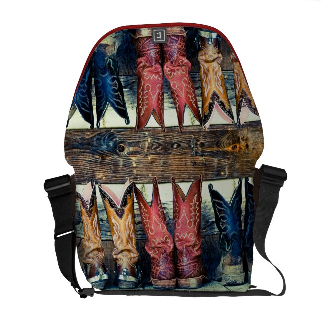 Sacoche Sac messenger à bottes de cowboy (Dos droit)