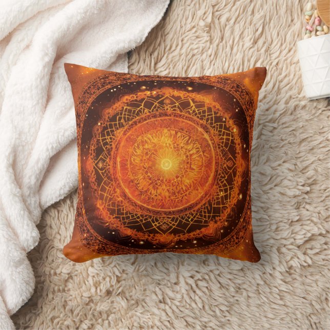 Sacral Chakra Orange Mandala Coussin (Couverture)