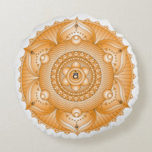 Sacral Chakra Oranje Mandala Round Pillow Rond Kussen