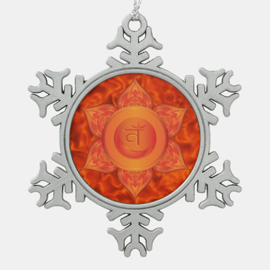 Sacral Chakra Pewter Snowflake Ornament (Voorkant)