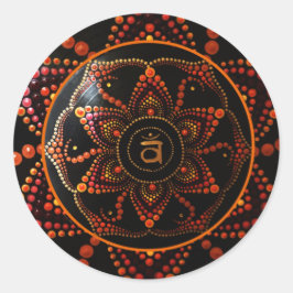 Sacral Chakra, Svadhishthana Dot Art Mandala Ronde Sticker