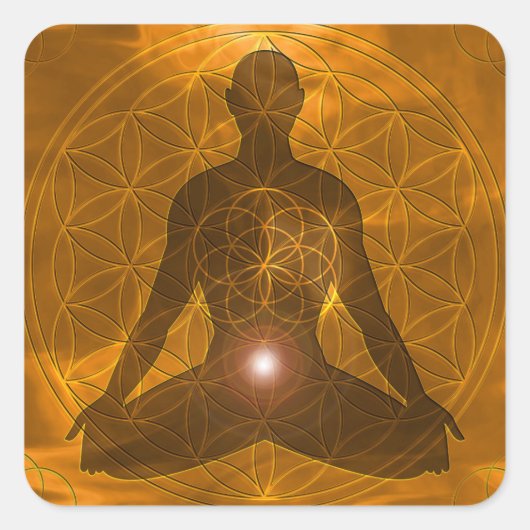 Sacral Chakra Swadhisthana Vierkante Sticker (Voorkant)
