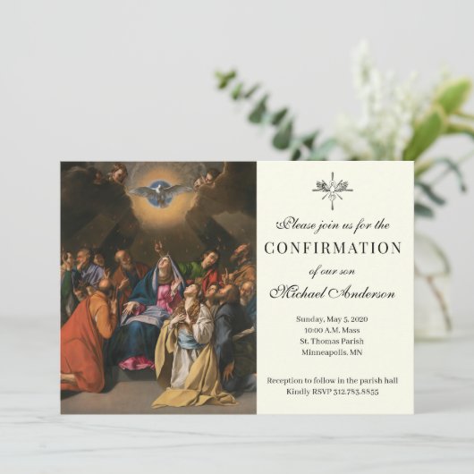 Sacrament van Bevestiging Pinksteren Religieus Kaart (Staand voorkant)