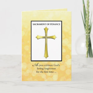 Sacrament van Penance en Vergeving met Gold Cro Kaart
