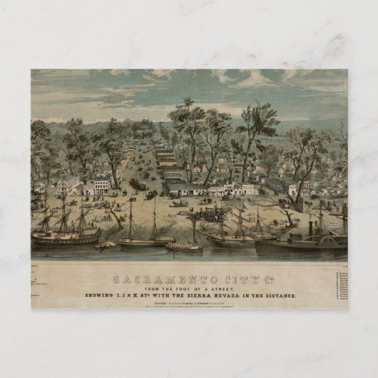 Sacramento 1850 briefkaart (Voorkant)