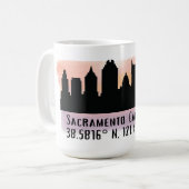 Sacramento CA City Skyline Koffiemok (Voorkant links)