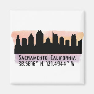 Sacramento CA City Skyline Magneet