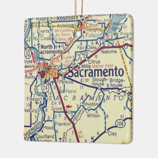 Sacramento CA  map Keramisch Ornament (Links)