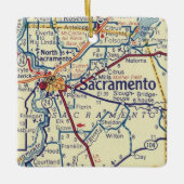 Sacramento CA map Keramisch Ornament (Voorkant)