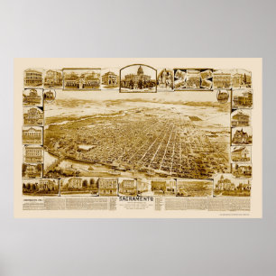 Sacramento, CA Panorama - 1890's Poster
