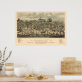 Sacramento, CA Panoramic Map - 1850 Poster (Keuken)