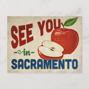 Sacramento California Apple - Vintage Travel Briefkaart