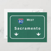 Sacramento California Interstate Highway Freeway : Briefkaart (Voorkant / Achterkant)