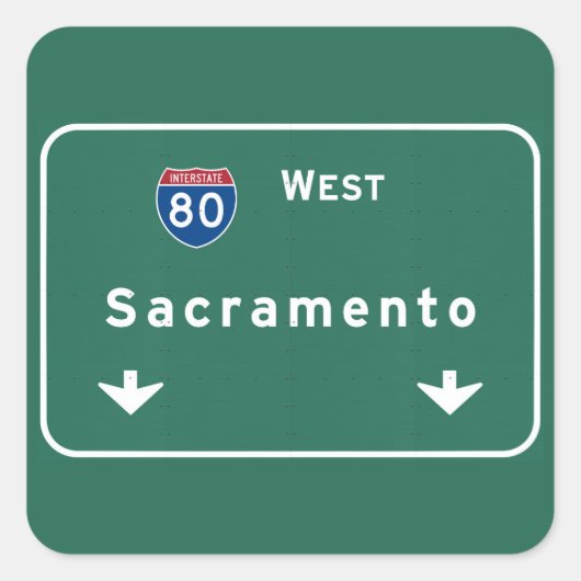 Sacramento California Interstate Highway Freeway : Vierkante Sticker (Voorkant)