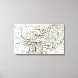 Sacramento California Map (1994) Canvas Afdruk
