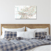 Sacramento California Map (1994) Canvas Afdruk (Insitu (Slaapkamer))