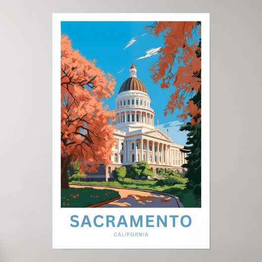 Sacramento California Reisprint Poster (Voorkant)
