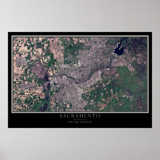 Sacramento California Satellite Poster Map (Voorkant)